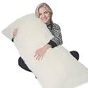 ZonLi Fluffy Body Pillow, Full Body Pillows for Adults, Long Pillow for Sleeping with Removable Cover and Adjustable Filling for Side Sleeper &amp; Pregnancy, Large and Firm, Machine Washable(White)