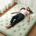 ZonLi Japanese Floor Futon Mattress Full Size 75"x 54", 100% Cotton Cover 2.5'' Thicken Tatami Mattress, Foldable Sleeping Pad, Portable Dormitory Tatami Mat, Roll Up Floor Lounger Bed for Adult