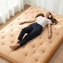 ZonLi Japanese Floor Futon Mattress Twin Size 75"x 39", 100% Cotton Cover 2.5'' Thicken Tatami Mattress, Foldable Sleeping Pad, Portable Dormitory Tatami Mat, Roll Up Floor Lounger Bed for Adult