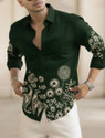 Zonly Men Self Design Casual Green Shirt