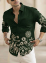 Zonly Men Self Design Casual Green Shirt