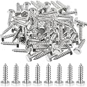 Zonon 100 Pcs 1/4" X 1" 304 Stainless Steel Lag Screw for Wood, Silver