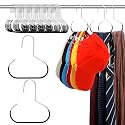 Zonon 12 Pcs Scarf Hangers for Closet Metal Belt Ring Hanger, Black