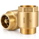Zonon 2 Pcs 1-1/2 Inch Check Valve, One Way Spring Brass Check Valve