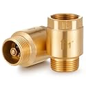 Zonon 2 Pcs 1 Inch Check Valve, One Way Spring Brass Check Valve