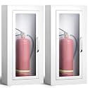 Zonon 2 Pcs 10lb Fire Extinguisher Cabinet Wall &amp; Surface Mount, White