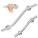 Zonon 2 Pcs Wave Grab Bar 16 Inch and 24 Inch Shower Bar 304 Stainless Steel Brush Finish Right Hand for Bathroom Shower Bathtubs Toilet Steps Bed Home Elderly Handicap Pregnant Women