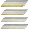 Zonon 2000 Pack 15 Gauge DA Angled Finish Nails, 34-Degree Galvanized(1-1/4", 1-1/2", 2", 2-1/2" Sizes) Assorted Size Project Pack, for Pneumatic, Electric Angled Finish Nailer Gun