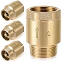 Zonon 4 Pcs 1-1/4 Inch Check Valve, One Way Spring Brass Check Valve