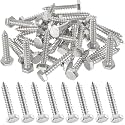 Zonon 50 Pcs 1/4" X 1-1/2" 304 Stainless Steel Lag Screw for Wood, Silver