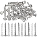 Zonon 50 Pcs 1/4" X 2" 304 Stainless Steel Lag Screw for Wood, Silver