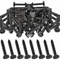 Zonon 50 Pcs 1/4'' X 1" 304 Stainless Steel Lag Screw for Wood, Black
