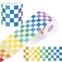 Zonon 65 Feet Checkered Bulletin Board Borders, Colorful Rainbow Trim