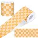 Zonon 65 Feet Light Orange Checkerboard Bulletin Board Border Decor