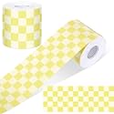Zonon 65 Feet Light Yellow Checkerboard Bulletin Board Border Decor