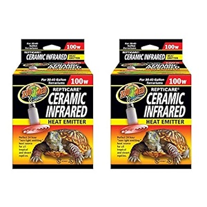 zoo med 2 pack of repticare ceramic infrared heat emitters 100 watt for 30 to 40 gallon terrariums