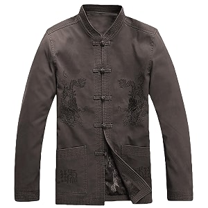zooboo chinese clothing tang suit - traditional china ancient costume male martial arts tangzhuang kung fu long sleeve jacket