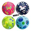 ZOOJOY Playground Balls, 4 Pack 6" Rubber Bouncy Ball for Kids 3-6