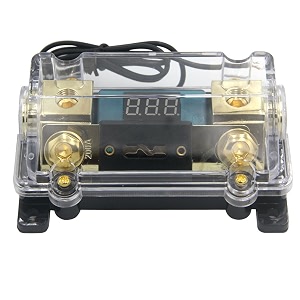zookoto 200a fuse holdercar stereo audio led display digital voltage inline anl fuse holder 0 2 4 gauge in out