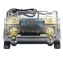 ZOOKOTO 200A Fuse Holder,Car Stereo Audio Led Display Digital Voltage Inline ANL Fuse Holder 0 2 4 Gauge in out
