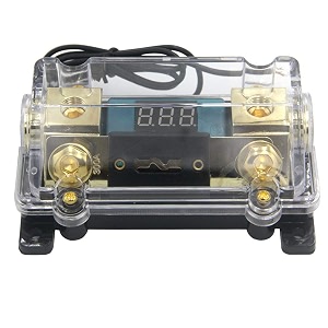 zookoto 300a fuse holdercar stereo audio led display digital voltage inline anl fuse holder 0 2 4 gauge in out