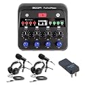 Zoom PodTrak P4 Next Podcast Recorder Bundle with BTA-2 Bluetooth Adapter and 2x ZDM-1 Mic Packs — Wireless Remote Interview, Dynamic Microphones, Headphones, Podcast Equipment Kit for Duo Recording