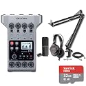 Zoom Podtrak P4 with Zoom ZDM-1 Podcast Mic Pack, StreamEye BOOMARM1 Microphone Arm, 32GB SD Card and StreamEye Polishing Cloth