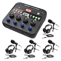 Zoom PodTrak P4 Next Podcast Recorder Bundle with 4x ZDM-1 Podcast Mic Packs — Dynamic Microphones, Headphones, XLR Cables, Stands, Podcast Equipment Kit for Four-Person Group Recording, Streaming
