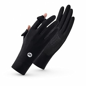 zoomella unisex uv protection cycling amp fishing gloves with touchscreen functionality one size black women39s