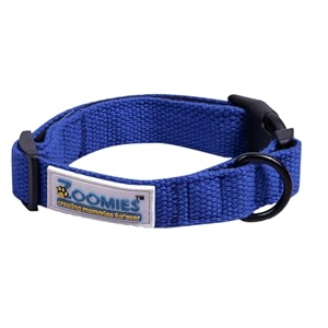 zoomies dog collar premium soft padded cotton with buckle closure comfortable for small dogs  blue