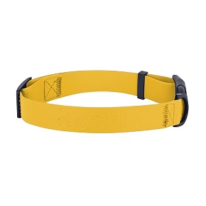 zoomies dogs unisex biothane waterproof collar with quick-release buckle and metal d-ring for outdoor adventures and everyday use  odour-free amp easy to clean - yellow zybc000l