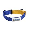 ZOOMIES Martingale Dog Collar, Premium Soft Padded Cotton, No-Pull Training Design (Blue-Yellow, S)
