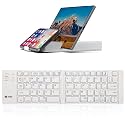 Zoook Palmpad Premium Foldable Bluetooth Keyboard/Foldable x 2/110mAh Battery-112 hrs Backup/Free case, Cum Stand for Mobile & Tablet/Supports:iOS/Android/Windows/MAC/Portable Easy to Carry(White)