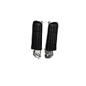 Front Foot Rest/Pegs | Aluminium Alloy | Rubber Black & Silver Compatible with Yamaha FZS-FI V3