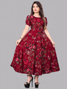 ZOPDI Women A-line Multicolor Maxi Full Length