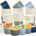 Zopeal 48 Pcs Dusty Blue and Green Disposable Ice Cream Bowls