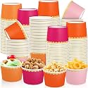 Zopeal 48 Pcs Sunset Disposable Ice Cream Bowls with Gold Scalloped Rim