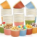 Zopeal 48 Pcs Wildflower Assorted Gradient Disposable Ice Cream Bowls