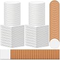 Zopeal 96 Pcs Ceramic Tiles for Craft with Cork Backing Pad, Square,Round