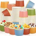 Zopeal 96 Pcs Wildflower Assorted Gradient Disposable Ice Cream Bowls