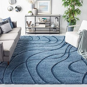 super soft microfiber abstract kitchen designer anti slip kitchen runner rug microfiber premium runner shaggy carpet 9 x 12 feet_light blueblue