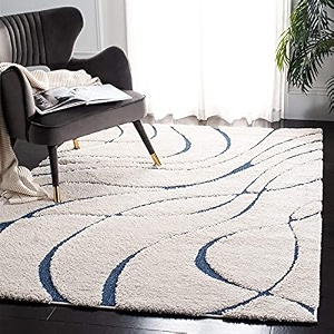 super soft microfiber abstract kitchen designer anti slip kitchen runner rug microfiber premium runner shaggy carpet 8 x 10 feet_navyivory