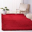 Super Soft Microfiber Abstract Kitchen Designer Anti Slip Kitchen Runner Rug Microfiber Premium Runner Shaggy Carpet (5 X 8 Feet_Red)