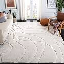 Super Soft Microfiber Abstract Kitchen Designer Anti Slip Kitchen Runner Rug Microfiber Premium Runner Shaggy Carpet (8 X 10 Feet_Cream/Cream)