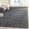 Super Soft Microfiber Abstract Kitchen Designer Anti Slip Kitchen Runner Rug Microfiber Premium Runner Shaggy Carpet (5 X 7 Feet_Dark Grey)
