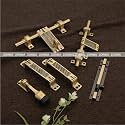 ZORBA Door Fittings Kit, Door Accessories Kit, Door Kit Set (1 Aldrop, 1 Latch, 2 Handles, 1 Tower Bolt and 1 Door Stopper, Finish : (Antique Brass) Aluminium Door Handle (Net Antique)
