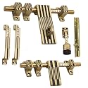 Zorba Elevate Your Doors with Door Kit in Antique Brass Finish - Standard Size Including Door Fitting Accessories, Front Aldrop, Back Latch, Two Handles, Door Stopper &amp; Tower Bolt