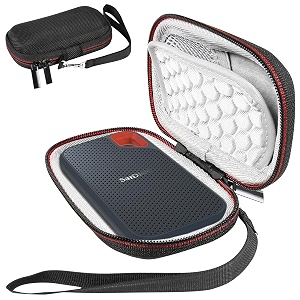 zorbes hard drive storage bag for sandisk 500gb 250gb 1tb 2tb 4tb portable ssd- sdssde61 sdssde60-black