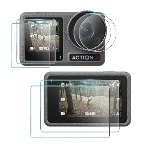 screen protector for dji osmo action 4 set of 6pcs screen protector hd 9h tempered glass screen cover protector lens protector for dji osmo action 4 dual-screen no included dji osmo action 4 camera