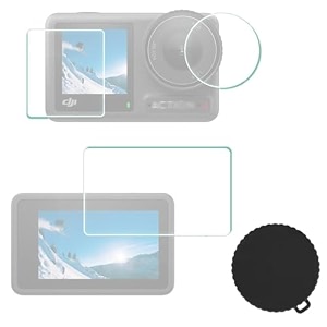 zorbes screen protectors lens protector for osmo action 4 anti-glare hd tempered glass screen protectors with removable lens cover anti-screatch 9h tempered glass for osmo action 4